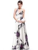 Sempre Bonita Império cintura acolchoado Floral V - pescoço