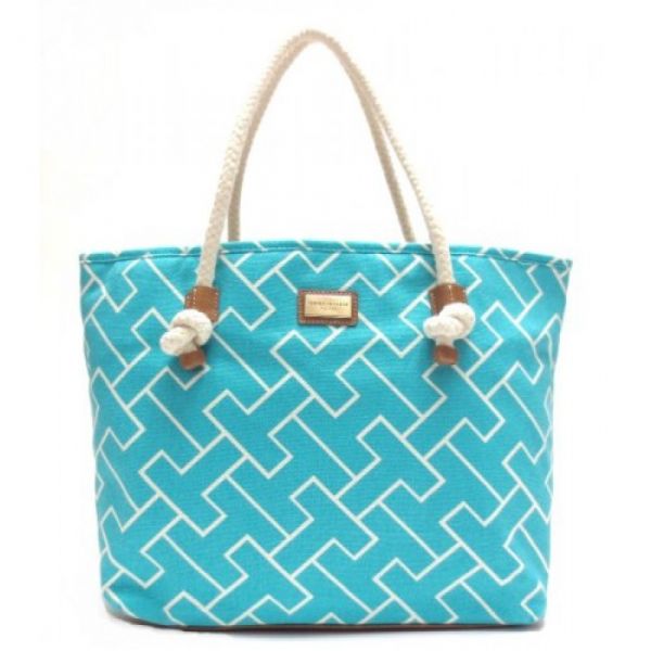 Tommy Hilfiger Canvas alça de corda Tote em turquesa