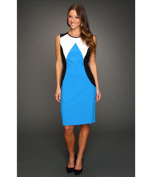 Calvin Klein vestido marcante Colorblock Ponte