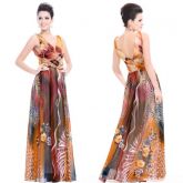Ever Pretty Sexy Double V-neck Floral Printed Chiffon Casual